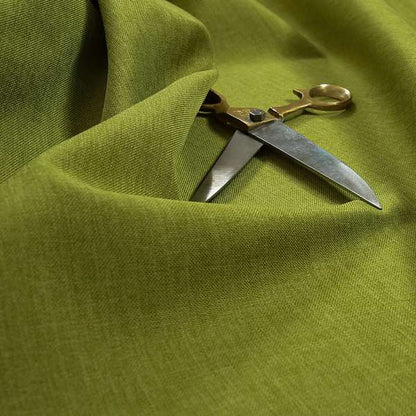 Lauren Hardwearing Linen Effect Chenille Upholstery Furnishing Fabric Lime Green Colour - Roman Blinds