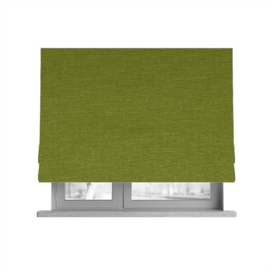 Lauren Hardwearing Linen Effect Chenille Upholstery Furnishing Fabric Lime Green Colour - Roman Blinds