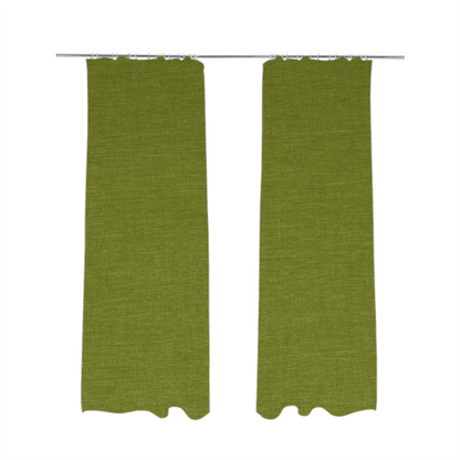 Lauren Hardwearing Linen Effect Chenille Upholstery Furnishing Fabric Lime Green Colour - Made To Measure Curtains