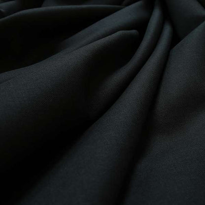 Lauren Hardwearing Linen Effect Chenille Upholstery Furnishing Fabric Black Colour - Made To Measure Curtains