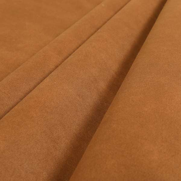 Lisbon Faux Suede Leatherette Finish Upholstery Fabric In Rust Tan Colour - Roman Blinds