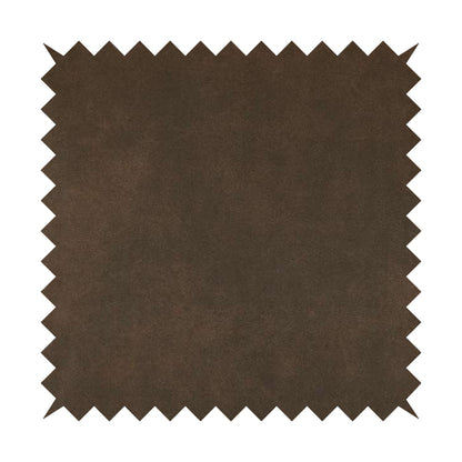 Lisbon Faux Suede Leatherette Finish Upholstery Fabric In Dark Brown Colour