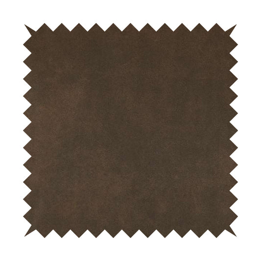 Lisbon Faux Suede Leatherette Finish Upholstery Fabric In Dark Brown Colour