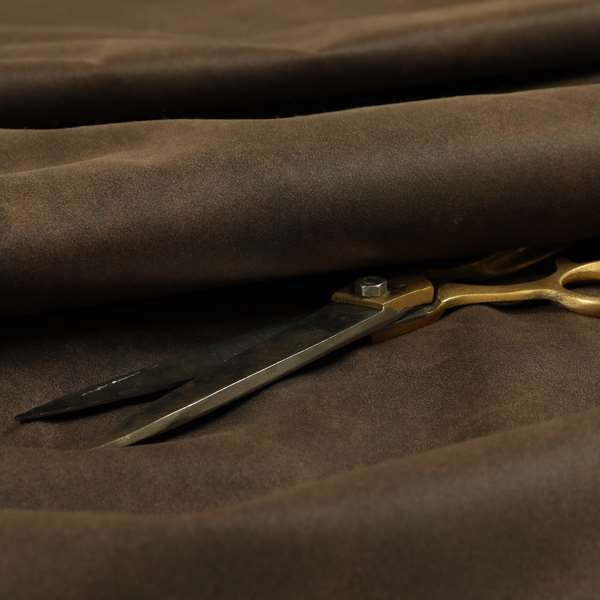 Lisbon Faux Suede Leatherette Finish Upholstery Fabric In Dark Brown Colour - Handmade Cushions