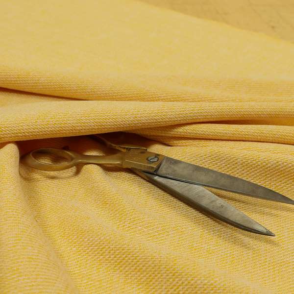 Lotus Pastel Tones Plain Chenille Furnishing Fabric In Yellow Colour - Roman Blinds