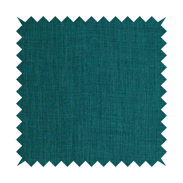 Ludlow Linen Effect Designer Chenille Upholstery Fabric In Ocean Teal Blue Colour - Roman Blinds