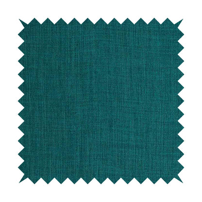 Ludlow Linen Effect Designer Chenille Upholstery Fabric In Ocean Teal Blue Colour - Roman Blinds