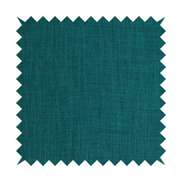 Ludlow Linen Effect Designer Chenille Upholstery Fabric In Ocean Teal Blue Colour