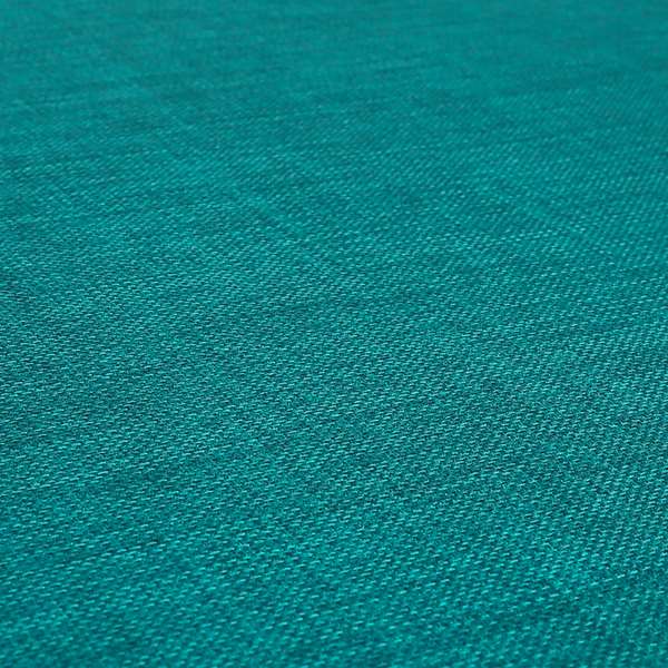 Ludlow Linen Effect Designer Chenille Upholstery Fabric In Ocean Teal Blue Colour - Roman Blinds