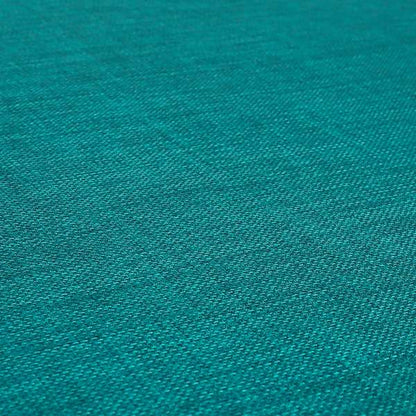 Ludlow Linen Effect Designer Chenille Upholstery Fabric In Ocean Teal Blue Colour - Roman Blinds