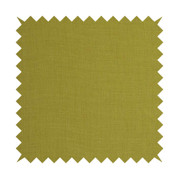 Ludlow Linen Effect Designer Chenille Upholstery Fabric In Yellow Zest Colour