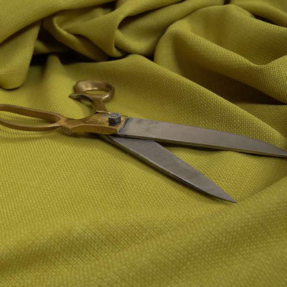 Ludlow Linen Effect Designer Chenille Upholstery Fabric In Yellow Zest Colour - Made To Measure Curtains