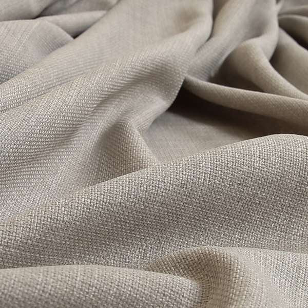 Ludlow Linen Effect Designer Chenille Upholstery Fabric In Off White Colour