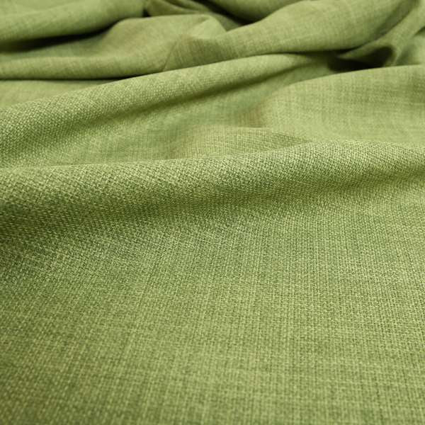 Ludlow Linen Effect Designer Chenille Upholstery Fabric In Lime Green Colour - Roman Blinds