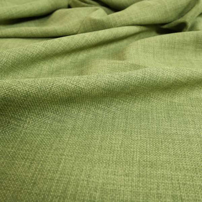 Ludlow Linen Effect Designer Chenille Upholstery Fabric In Lime Green Colour - Made To Measure Curtains