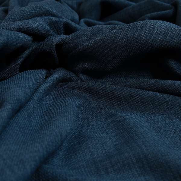 Ludlow Linen Effect Designer Chenille Upholstery Fabric In Navy Blue Colour - Handmade Cushions