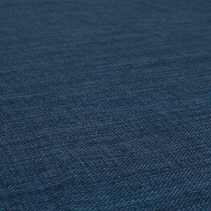 Ludlow Linen Effect Designer Chenille Upholstery Fabric In Navy Blue Colour - Roman Blinds