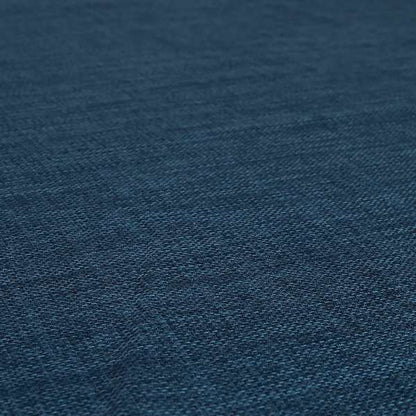 Ludlow Linen Effect Designer Chenille Upholstery Fabric In Navy Blue Colour