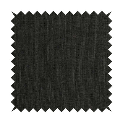 Ludlow Linen Effect Designer Chenille Upholstery Fabric In Charcoal Grey Colour