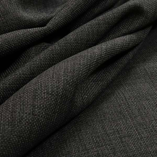 Ludlow Linen Effect Designer Chenille Upholstery Fabric In Charcoal Grey Colour - Made To Measure Curtains