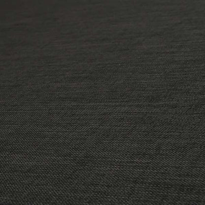 Ludlow Linen Effect Designer Chenille Upholstery Fabric In Charcoal Grey Colour - Roman Blinds