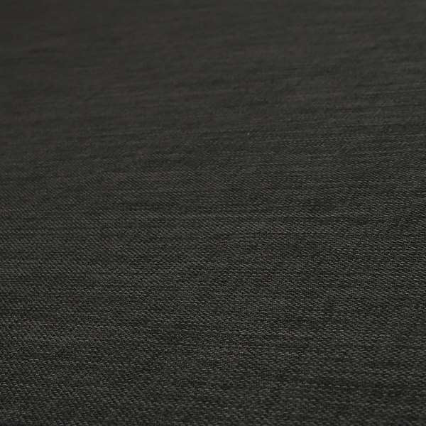 Ludlow Linen Effect Designer Chenille Upholstery Fabric In Charcoal Grey Colour