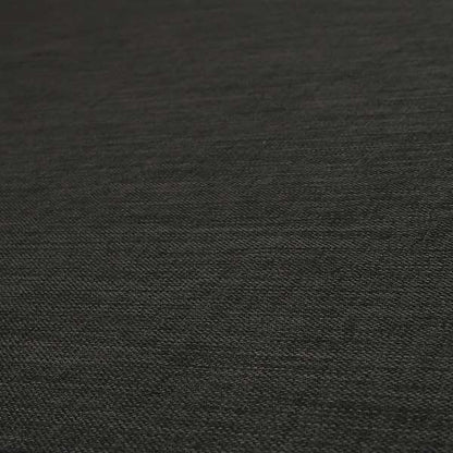 Ludlow Linen Effect Designer Chenille Upholstery Fabric In Charcoal Grey Colour