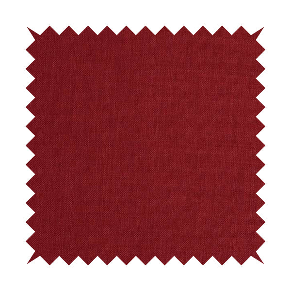 Ludlow Linen Effect Designer Chenille Upholstery Fabric In Red Colour - Made To Measure Curtains