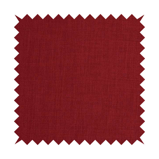 Ludlow Linen Effect Designer Chenille Upholstery Fabric In Red Colour