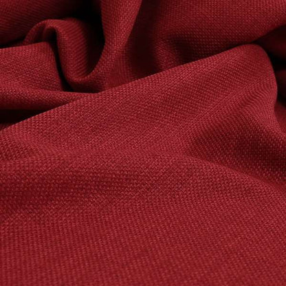 Ludlow Linen Effect Designer Chenille Upholstery Fabric In Red Colour - Made To Measure Curtains