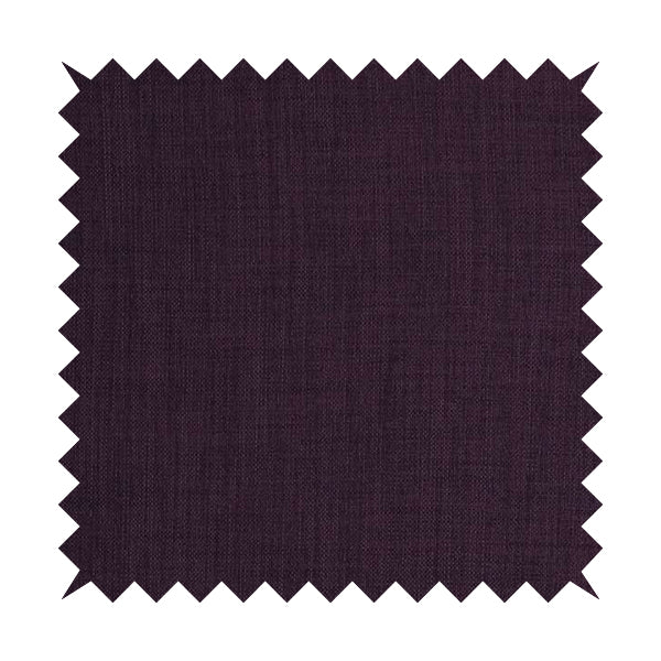 Ludlow Linen Effect Designer Chenille Upholstery Fabric In Wine Plum Colour - Made To Measure Curtains