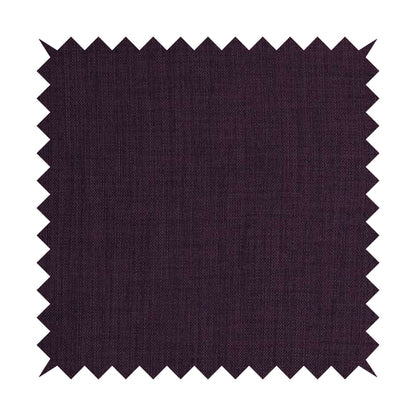 Ludlow Linen Effect Designer Chenille Upholstery Fabric In Wine Plum Colour - Made To Measure Curtains