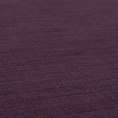 Ludlow Linen Effect Designer Chenille Upholstery Fabric In Wine Plum Colour - Roman Blinds