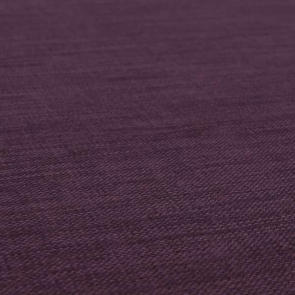 Ludlow Linen Effect Designer Chenille Upholstery Fabric In Wine Plum Colour - Made To Measure Curtains