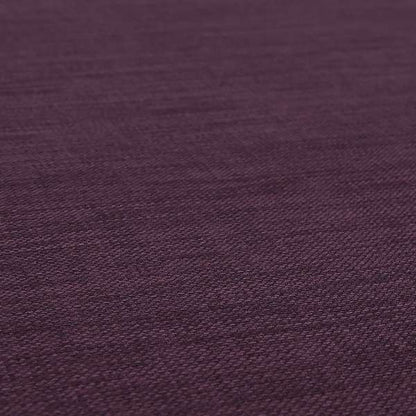 Ludlow Linen Effect Designer Chenille Upholstery Fabric In Wine Plum Colour - Made To Measure Curtains