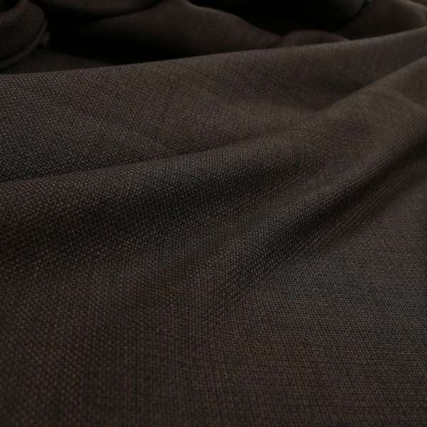 Ludlow Linen Effect Designer Chenille Upholstery Fabric In Brown Colour