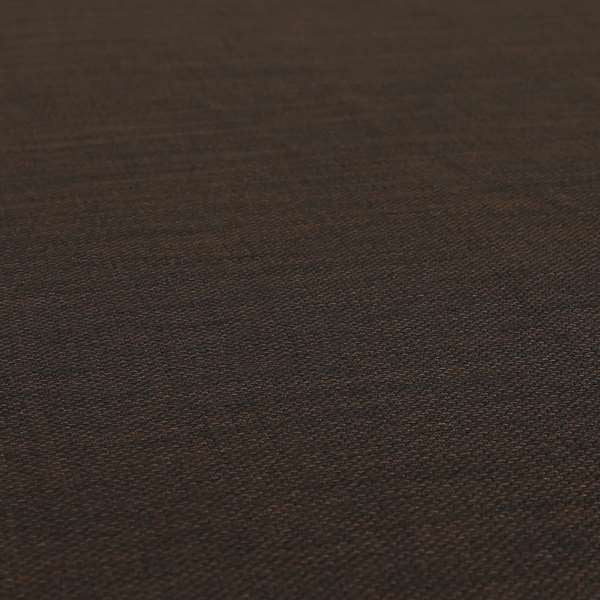 Ludlow Linen Effect Designer Chenille Upholstery Fabric In Brown Colour - Roman Blinds