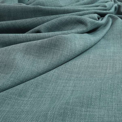 Ludlow Linen Effect Designer Chenille Upholstery Fabric In Duck Egg Blue Colour - Roman Blinds