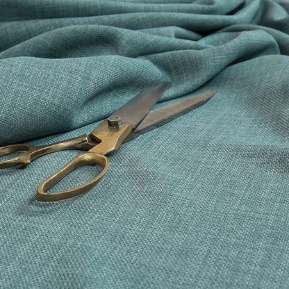 Ludlow Linen Effect Designer Chenille Upholstery Fabric In Duck Egg Blue Colour - Made To Measure Curtains