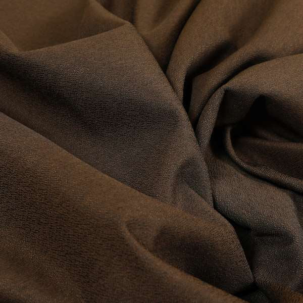 Luna Soft Textured Pastel Range Of Chenille Upholstery Fabric In Brown Chocolate Colour