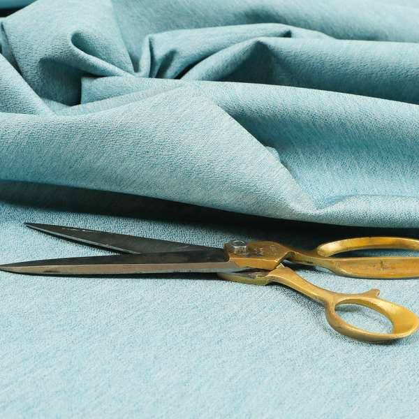 Luna Soft Textured Pastel Range Of Chenille Upholstery Fabric In Light Blue Colour - Roman Blinds