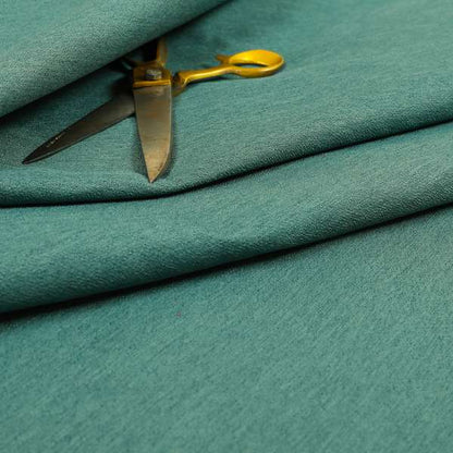 Luna Soft Textured Pastel Range Of Chenille Upholstery Fabric In Blue Teal Colour - Roman Blinds