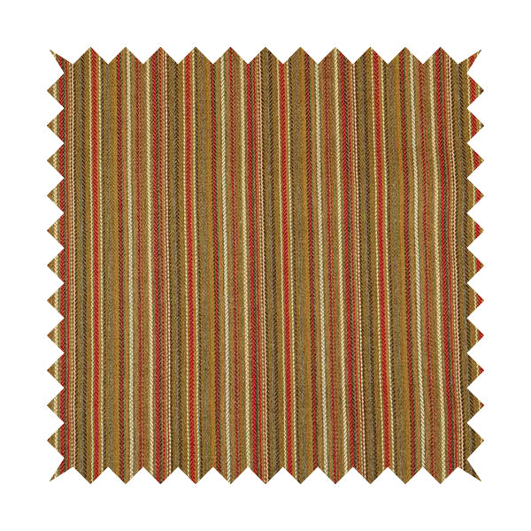 Luther Striped Pattern Yellow Coloured Durable Chenille Material Upholstery Fabric - Made To Measure Curtains