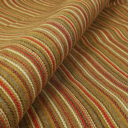 Luther Striped Pattern Yellow Coloured Durable Chenille Material Upholstery Fabric - Made To Measure Curtains