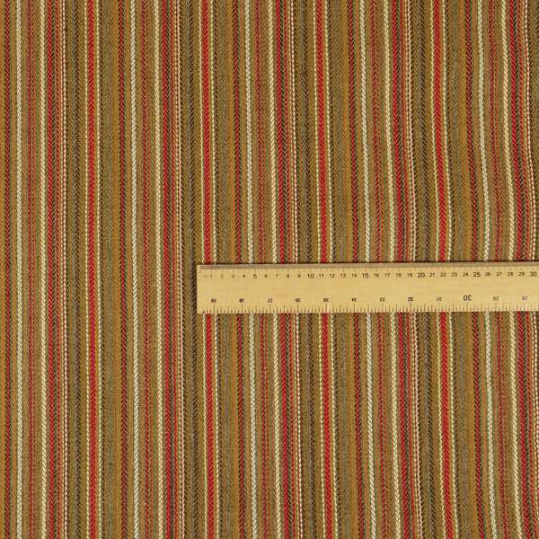 Luther Striped Pattern Yellow Coloured Durable Chenille Material Upholstery Fabric - Made To Measure Curtains