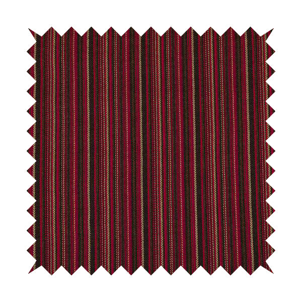 Luther Striped Pattern Brown Coloured Durable Chenille Material Upholstery Fabric - Roman Blinds