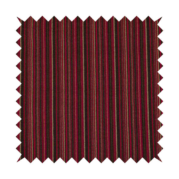 Luther Striped Pattern Brown Coloured Durable Chenille Material Upholstery Fabric - Made To Measure Curtains