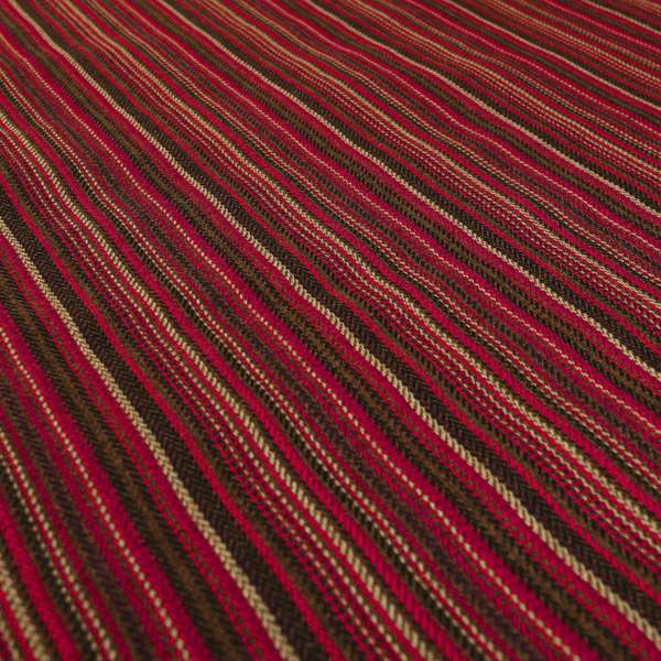 Luther Striped Pattern Brown Coloured Durable Chenille Material Upholstery Fabric