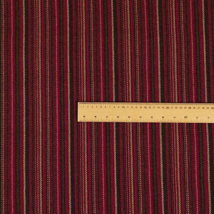Luther Striped Pattern Brown Coloured Durable Chenille Material Upholstery Fabric - Roman Blinds