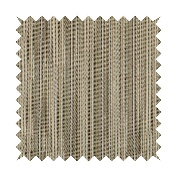 Luther Striped Pattern Cream Beige Coloured Durable Chenille Material Upholstery Fabric - Made To Measure Curtains